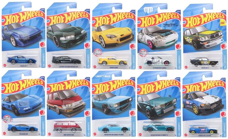 Série HW J-Imports Completa - Main Line 2022 - 10 Miniaturas - Hot